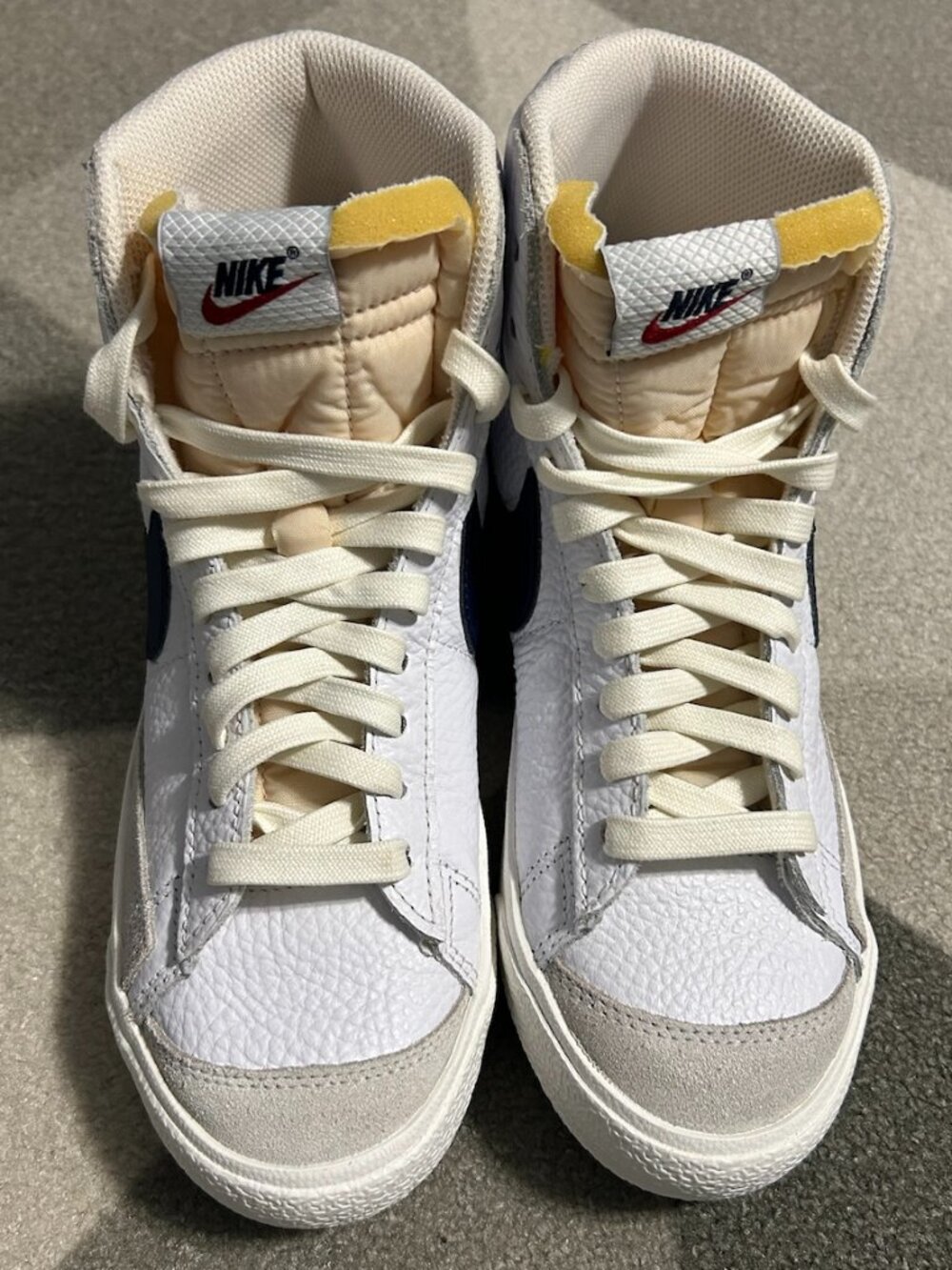 Nike Blazer Mid '77 "Washed Denim" EUC White/Navy/Cream Sneakers Men's Size 6 - Picture 6 of 16